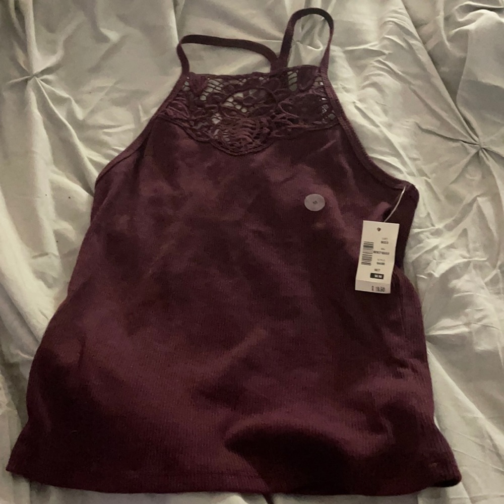 Dark purple designed tank top